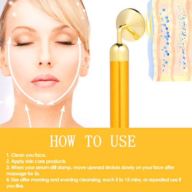 24k jade gold stick powder crystal disc electric stick electric beauty stick facial massage stick jade electric stick