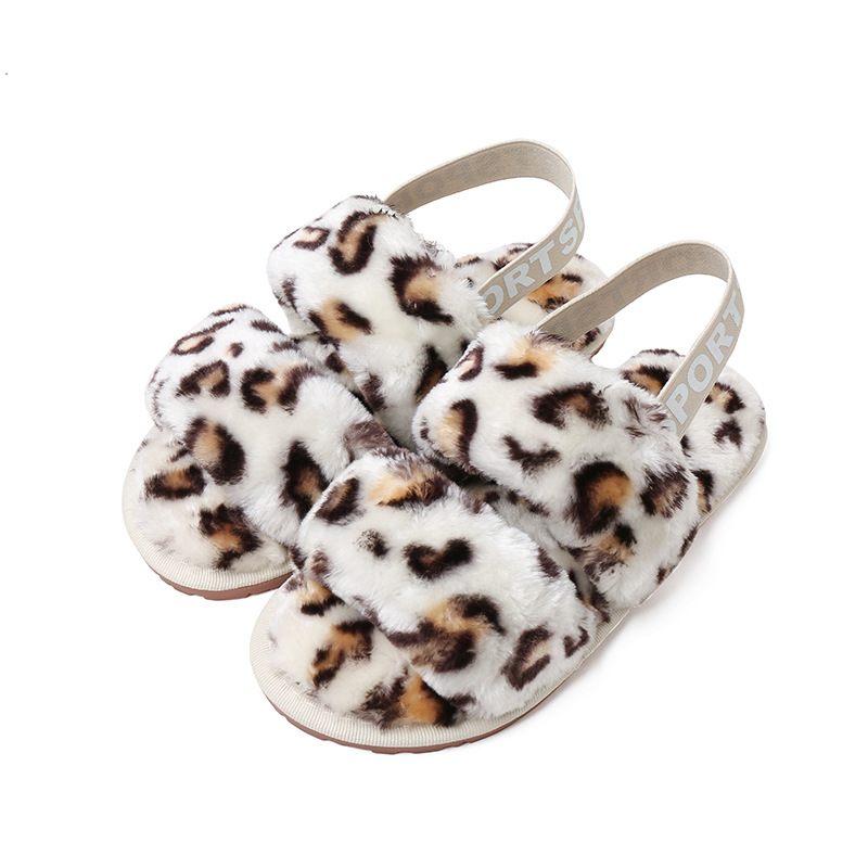 Women's oversized plush slippers, indoor floor mops with elastic bands, open toe warm cotton slippers