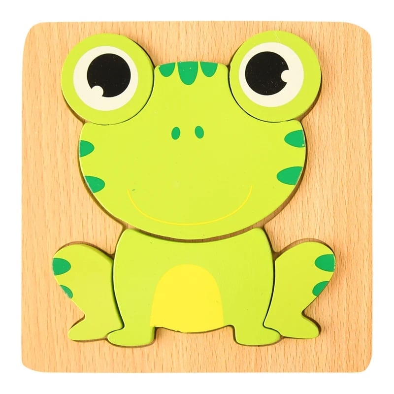 3D Wooden Puzzle Baby Cartoon Animal Traffic Jigsaw Early Learning Cognition Game Puzzle Toys for Children