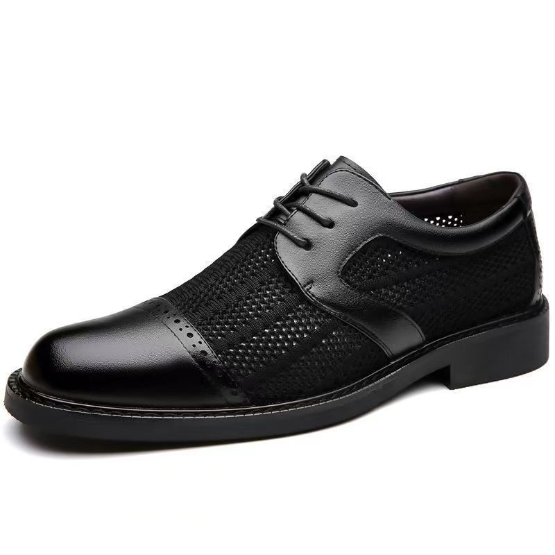 New Summer Business Men's Shoes Mesh Breathable Fashion Casual Shoes LeatherWork Shoes