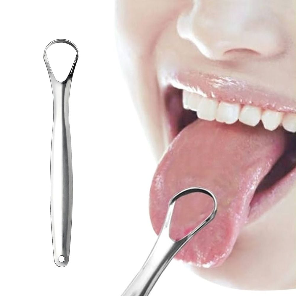 Useful Tongue Scraper Stainless Steel Oral Tongue Cleaner Medical Mouth Brush Reusable Fresh Breath Maker &