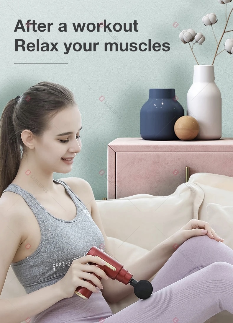 SANLEPUS Electric Massage Gun LCD Display Massager For Body Neck Back Pain Gout Relief Deep Muscle Relaxation Fitness Slimming