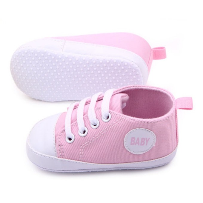 0-12M Bbay Slip-On First Walkers Newborn Toddler Canvas Sneakers Baby Boy Girl Soft Sole Crib Shoes First Walkers
