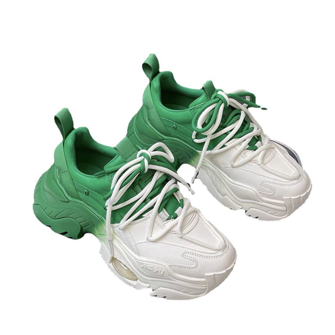 New Black Dad Chunky Sneakers Casual Vulcanized Shoes Woman High Platform Sneakers Lace Up White Sneakers Women