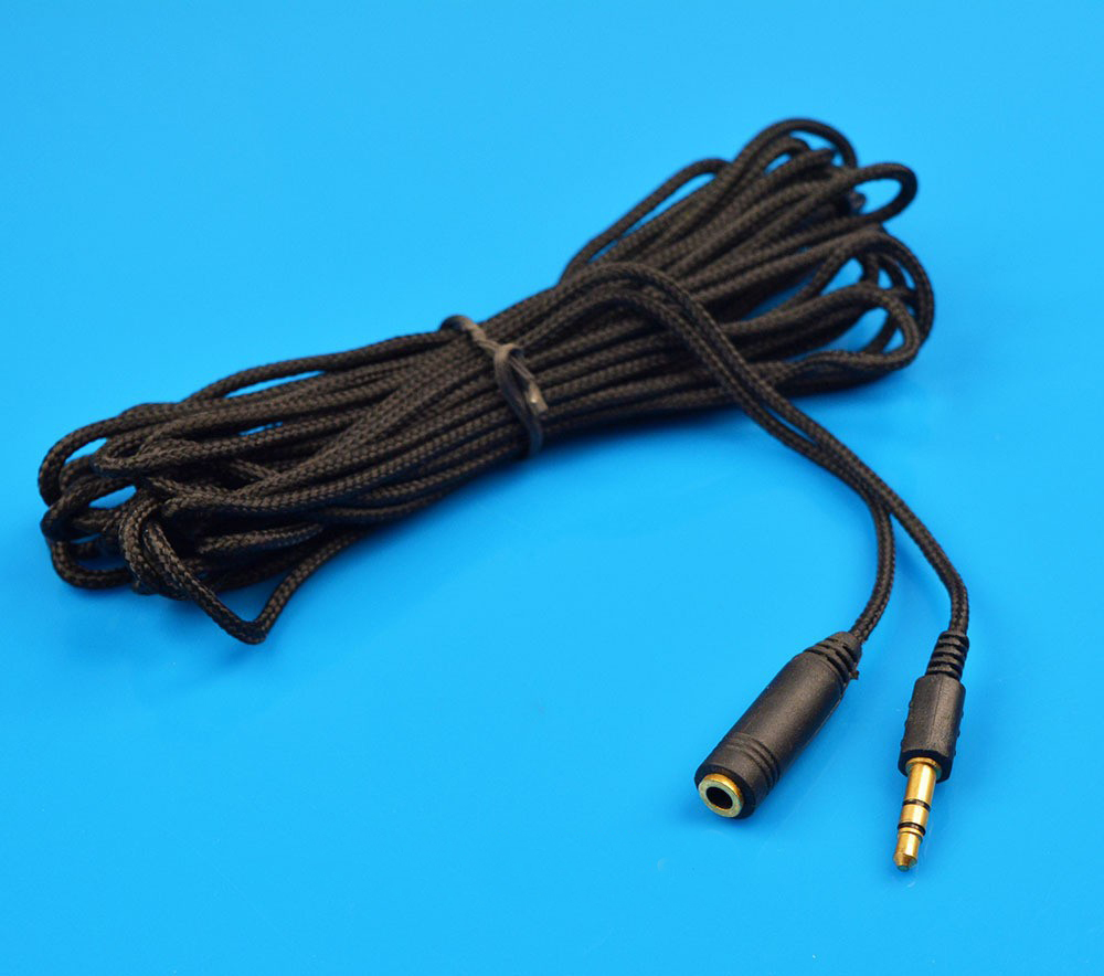 5m Earphone Headphone Stereo Audio Extension Cable Cord for Speaker Phone Nylon Wire 3.5mm Jack Female to Male