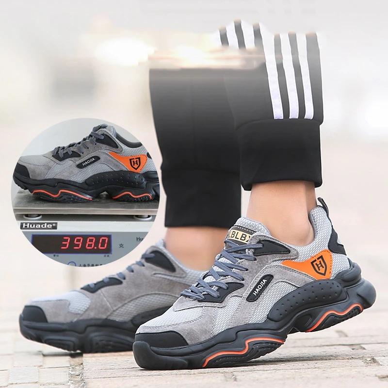 Men Light Sneaker Indestructible Steel Toe Soft Anti-piercing Work Boots men shoes New Breathable Mesh Safety Shoes