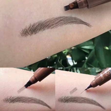 Eyebrow Pen Waterproof 4 Split Tip Eyebrows Pen Eyebrow Tattoo Pen Waterproof Liquid Black Eyebrow Makeup Pencil