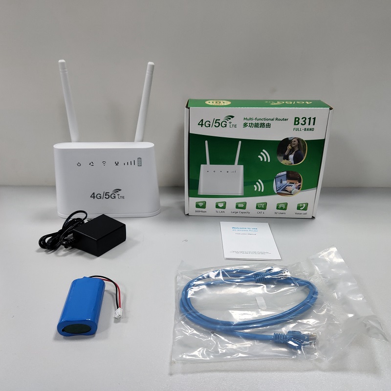 B311 4G WIFI ROUTER 4G CPE insert sim card 2 external antennas 4000mAh battery 300Mbps speed 4G to wifi/lan/usb