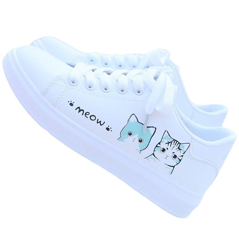 Small white shoes for women in spring and autumn; flat tide shoes for students; versatile spring and autumn sports casual shoes