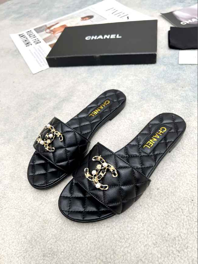 Chanel 2024 new high-end quality luxury slippers size 36-40