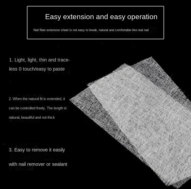 20pcs Silk Fiberglass For Nail Extension Form Non-Woven Silks UV Gel Building Fiber French Acrylic Manicure Accessories &