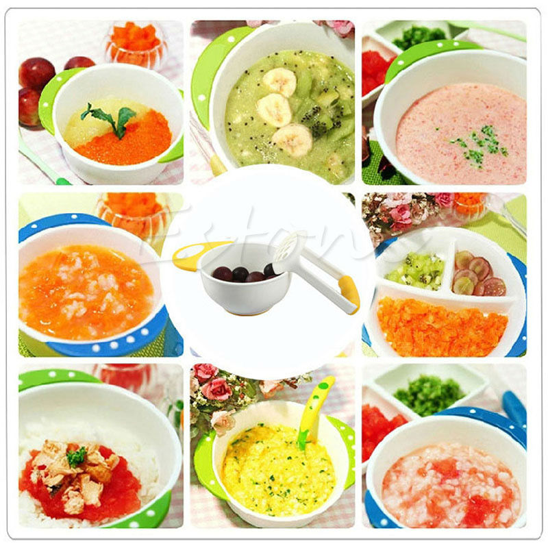 Kid Baby Learning Dishes Grinding Bowl, Baby Handmade Grinding Fruit Supplement,Children Infant Food Mill Bowl