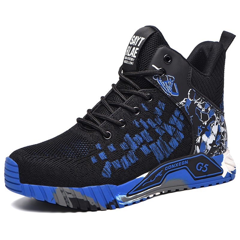 MJYTHF New Work Boots Safety Steel Toe Shoes Men Puncture-Proof Safety Shoes Men Boots Indestructible Shoes Male