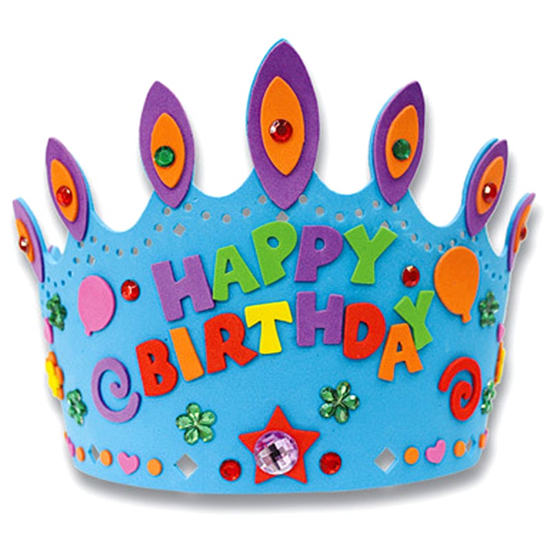 Cute 3D EVA Handmade Crown Craft Cartoon Baby Kids Birthday Headwear Crown DIY Hat Handcraft Toy Random Color
