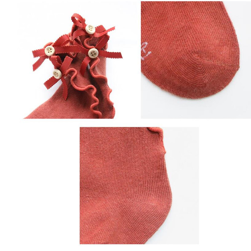 Spring and Summer Bow Fungus Baby Tube Children Socks Cotton Long Tube Girls Lace Socks