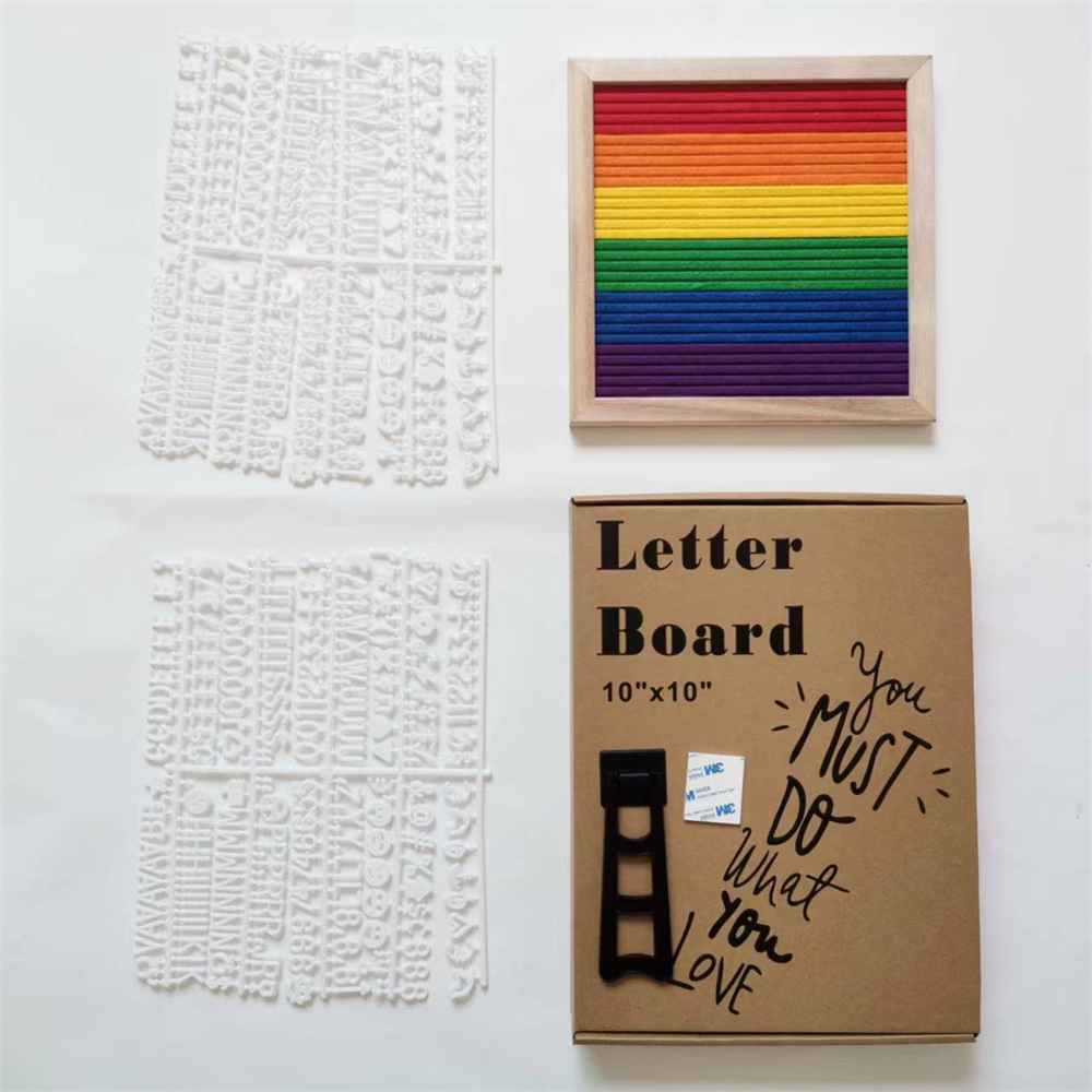 10 * 10 felt letter message board felt letterboard photo frame with plastic bracket containing letters