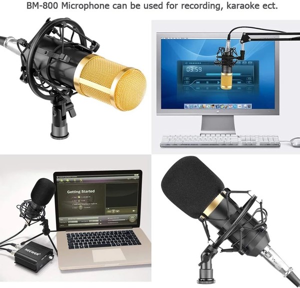 Condenser Microphone Studio Sound 3.5mm Wired Vocal Recording Microphone Broadcast And Studio Shock Mount Radio Microphones