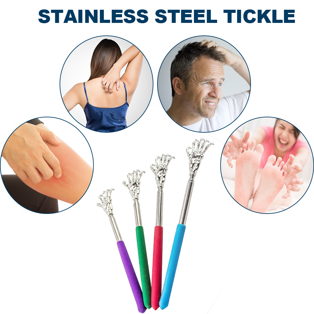 Stainless Steel Back Scratcher Extendable Telescopic Handle Massager Blood Circulation Relax Health Back Scratching Tool Random