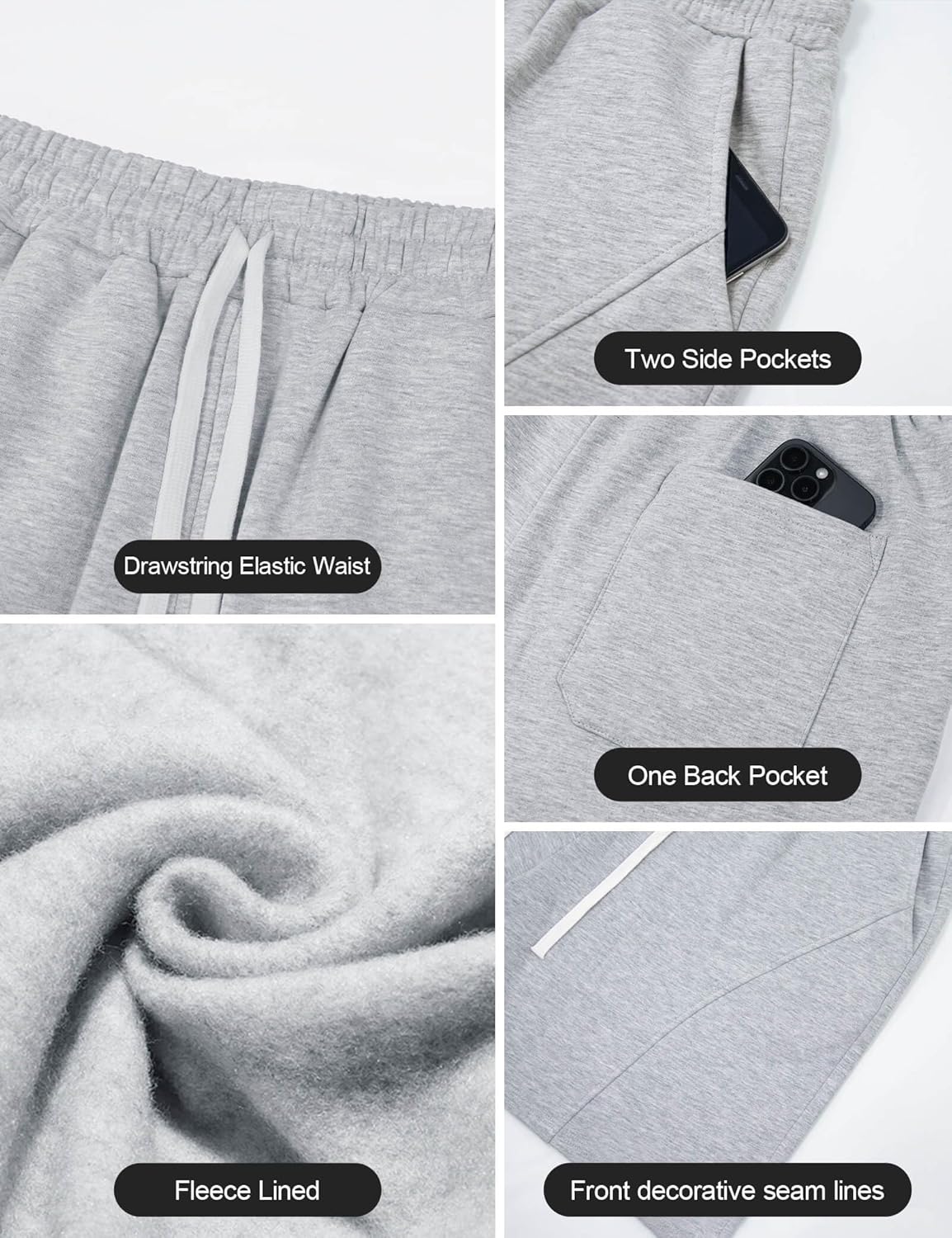 Ugerlov 2026 Men's Baggy Fleece Sweat Shorts 7" Cotton Summer Athletic Casual Shorts with Pockets