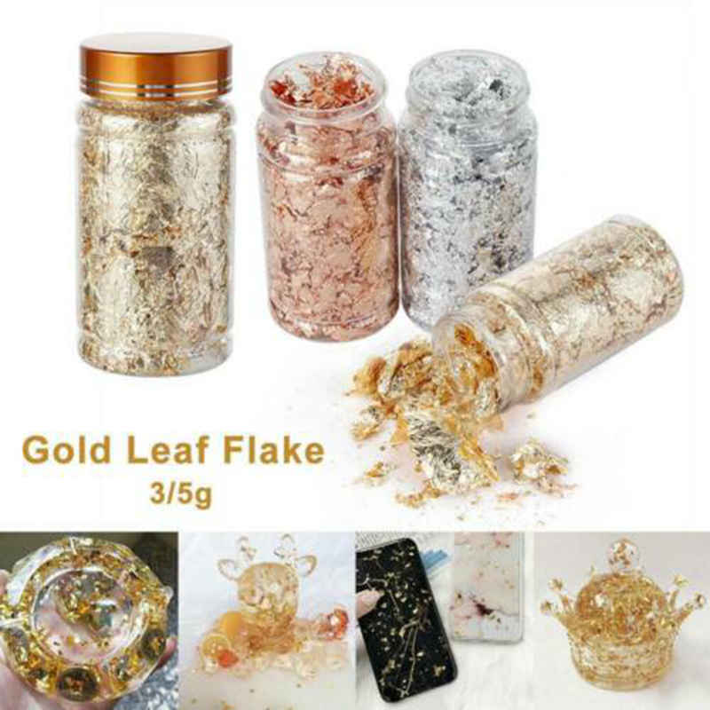 3D Gold foils DIY Nail Art Relief Art Painting Rose Gold Leaf 3g/bottle