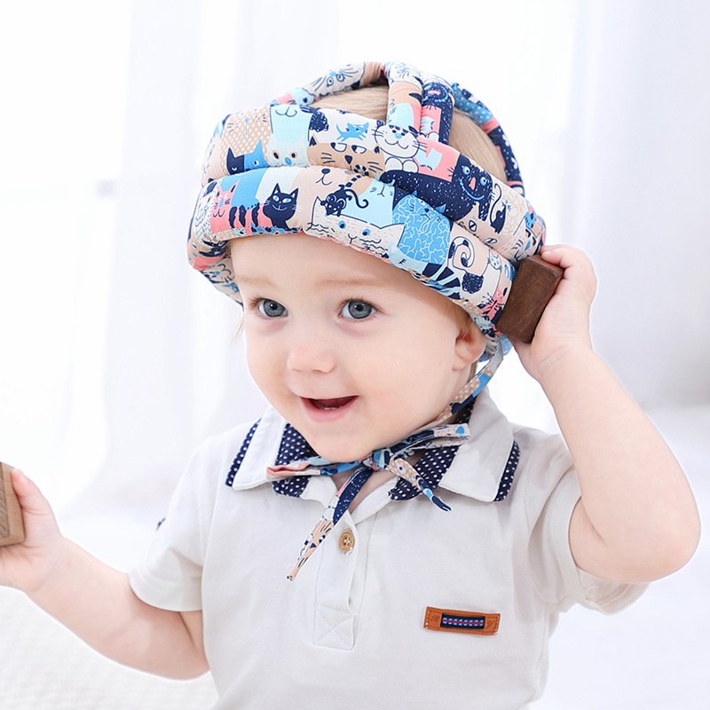 Cotton Infant Toddler Safety Helmet Baby Kids Head Protection Hat for Walking Crawling Baby Learns To Walk The Crash Helmet