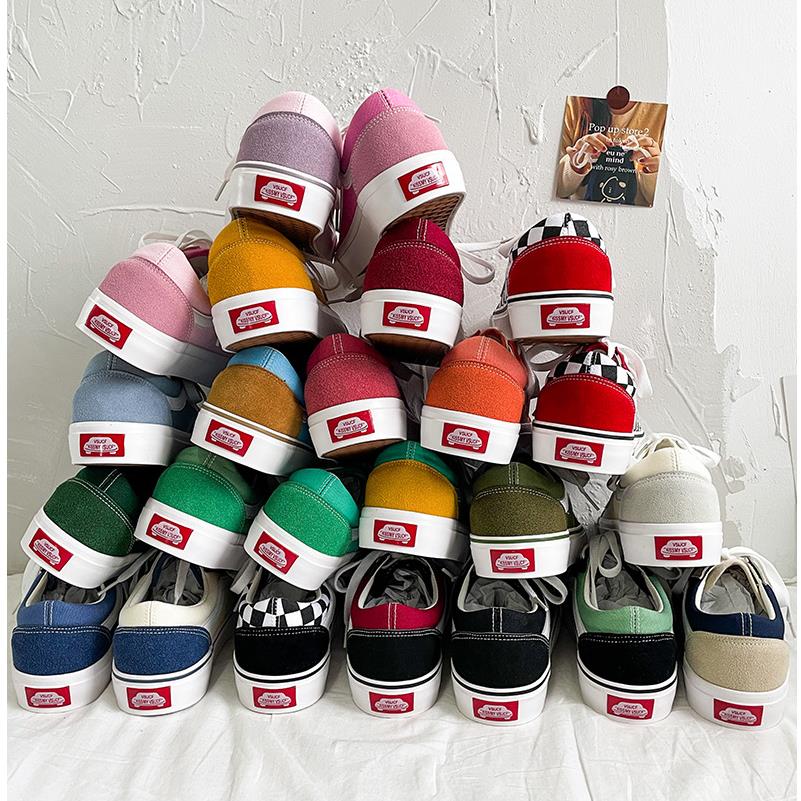 Classic Women old claret skools Vulcanized canvas Shoes unisex low top street wine red skateboarding shoes Men's black sneakers