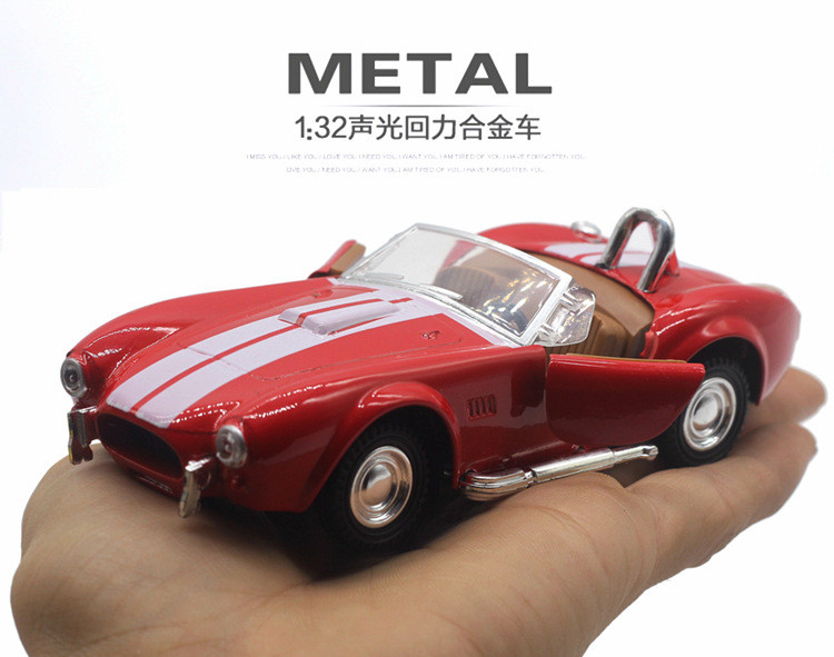 1:32 Ford Shelby Cobra 427 classic car simulation alloy car model sound and light children's toy