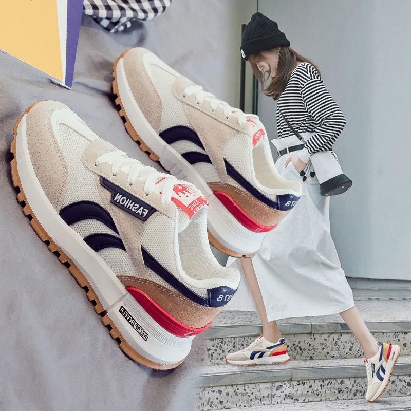 Women's Colorblock Casua Sneakers Slip OnRound Toe Low-top Wear-resistant Non-slip ShoesVersatile Outdoor Shoes