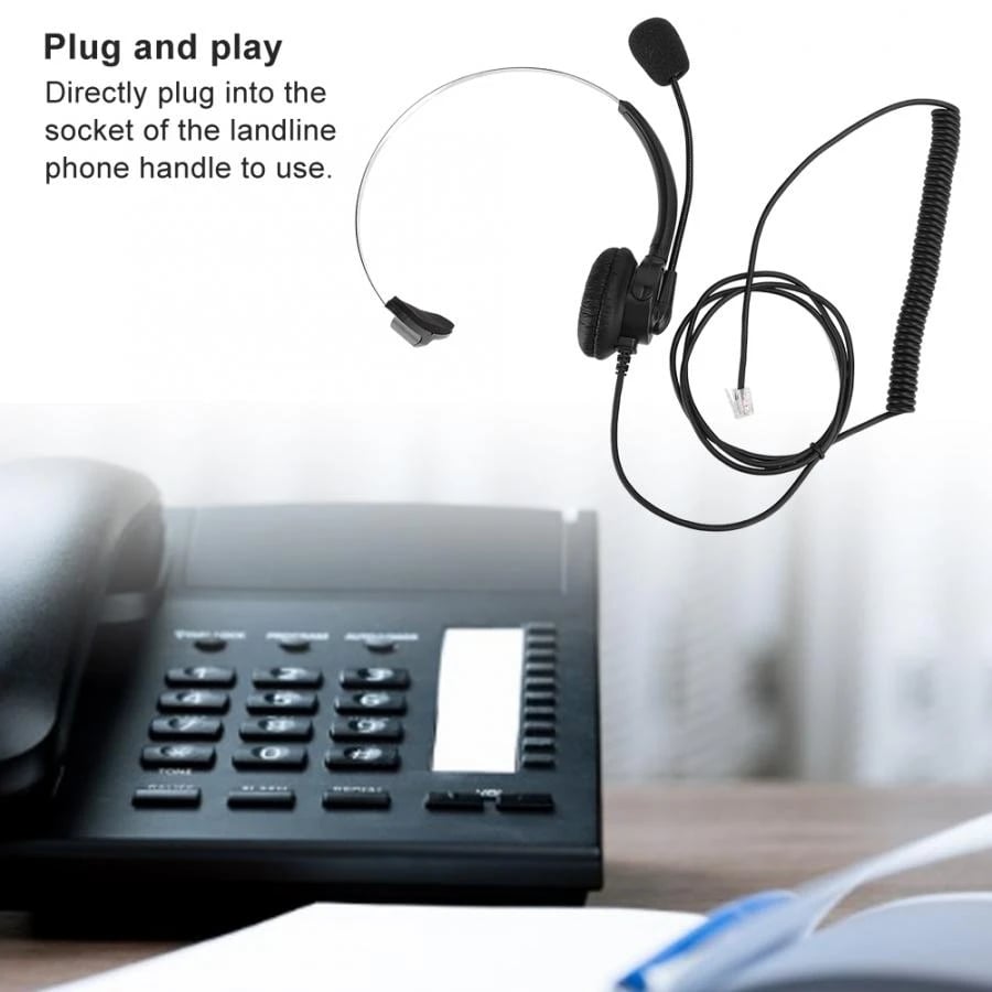 Phone Headset Crystal Head Call Center Headset, Noise Cancelling Microphone with Double 3.5mm Plug / USB Connector for Computer