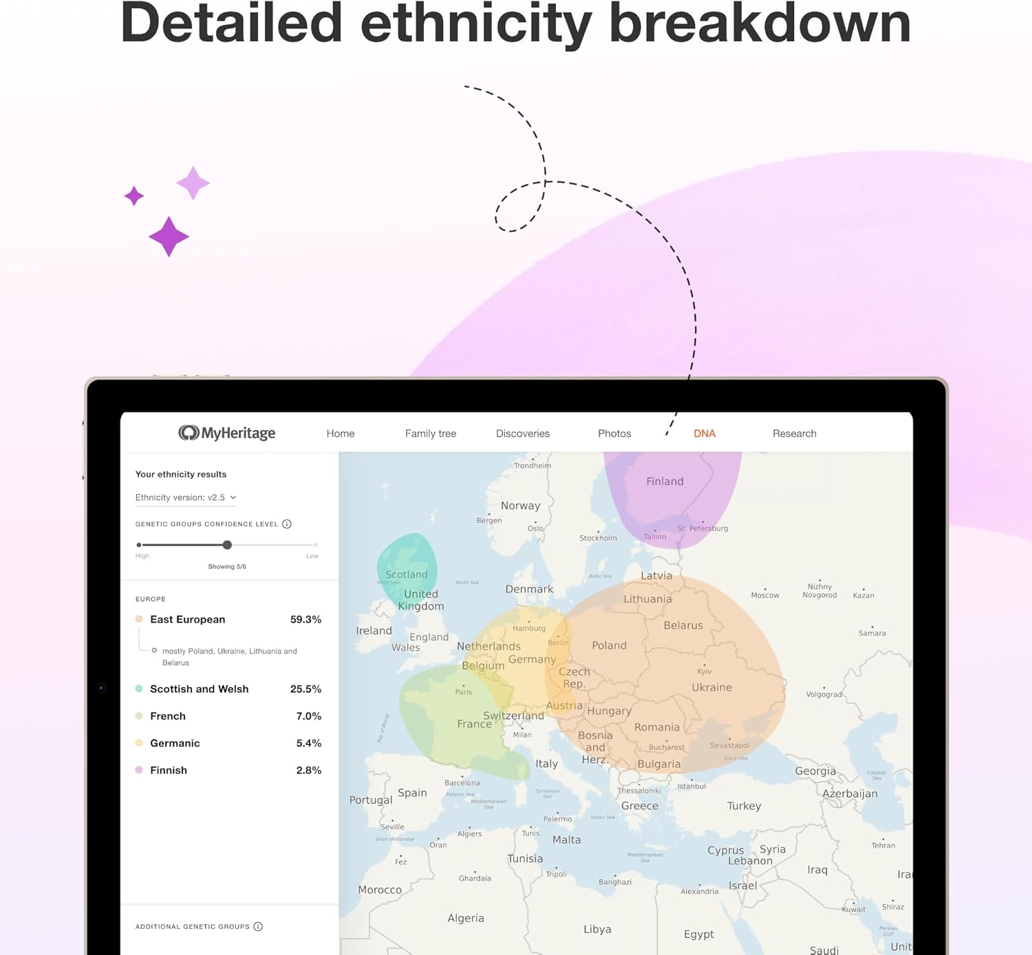 MyHeritage DNA Test Kit: Genetic Testing for Ancestry & Ethnicity Covering 2,114 Geographic Regions and DNA Matching to Relatives, White, 12 Count (Pa