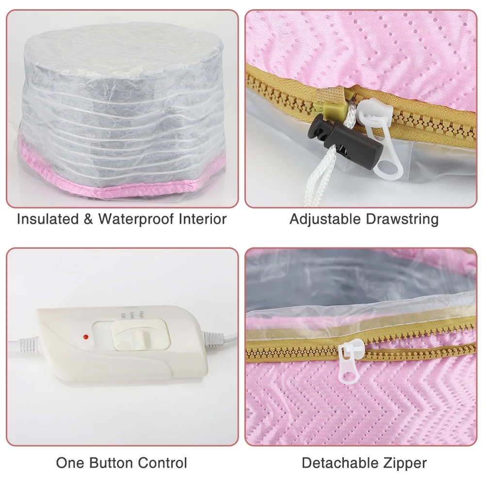 220V Electric Hair Thermal Treatment Beauty Steamer SPA Nourishing Hair Care Cap Waterproof and Anti-electricity Control Heating