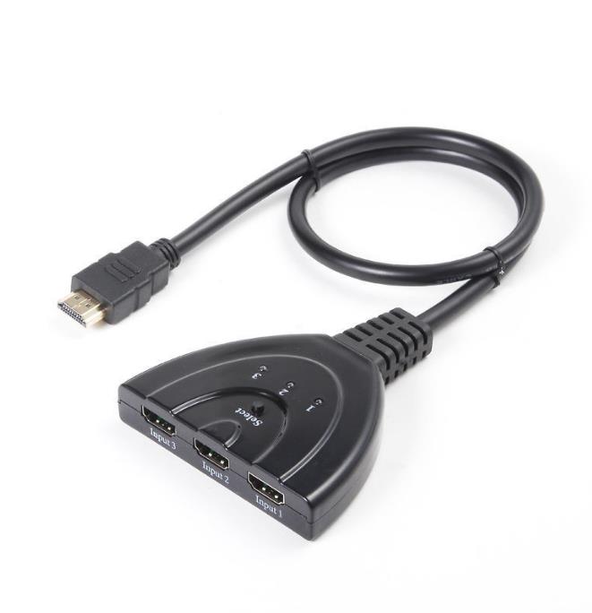 HDMI-compatible 3in1 Splitter sp1080P 3D Switcher 3x1 Auto Switch 3In1-Out With 50 CM Pigtail Converter 3 in 1 out Cable