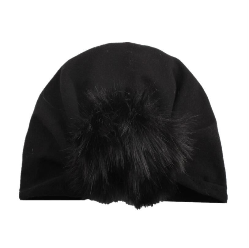 New Contrast color Design Baby Girl Hat with Hair Ball Newborn Infant Hat Cap Accessories for Children Kids