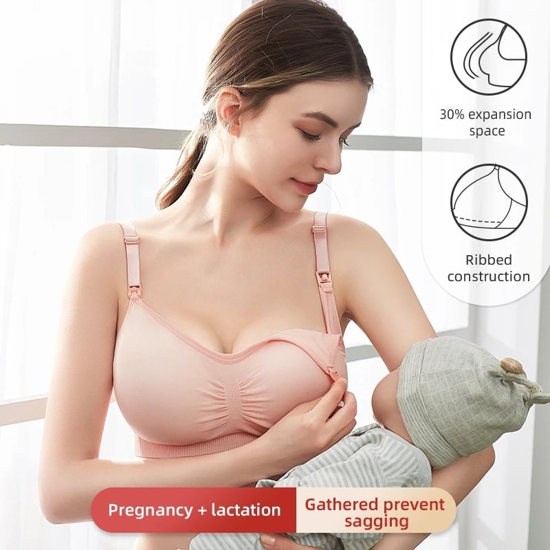 Plus Size Nursing Bra Breathable Women Breastfeeding Underwear Seamless Maternity Bra Push Up