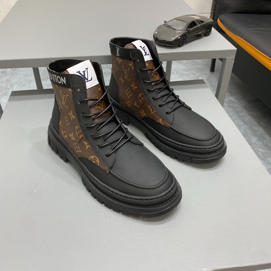 Prada Martin boots non-slip shock absorption hiking shoes comfortable and wear-resistant short boots retro outdoor shoes 38-44