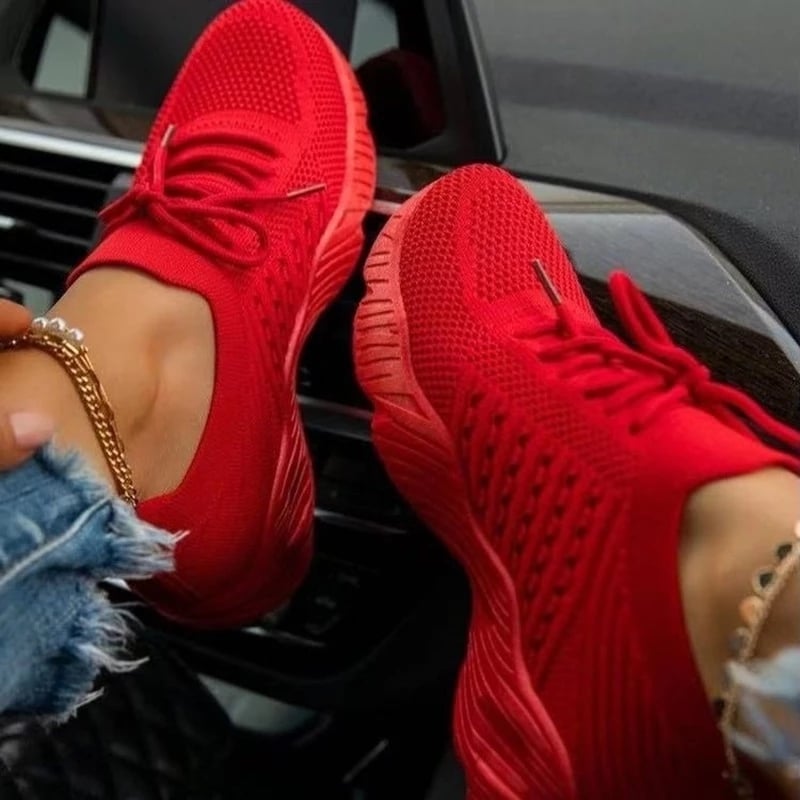 Sneakers Shoes Fashion Breathable Lace Up Platform Women vulcanize Shoes Summer Flat Mesh Sports Shoes Woman Running Shoes