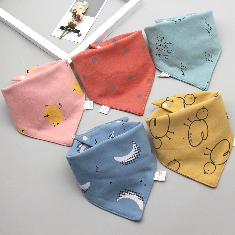 Baby Saliva Towel Baby Triangle Bandana Pure Cotton Double Snap Button Waterproof Newborn Bib Pocket Children Scarf