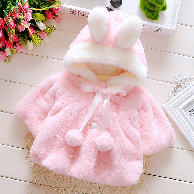 Children's clothing baby baby autumn and winter clothing cute female baby plus velvet coat 0-2-3 years old princess baby clothes