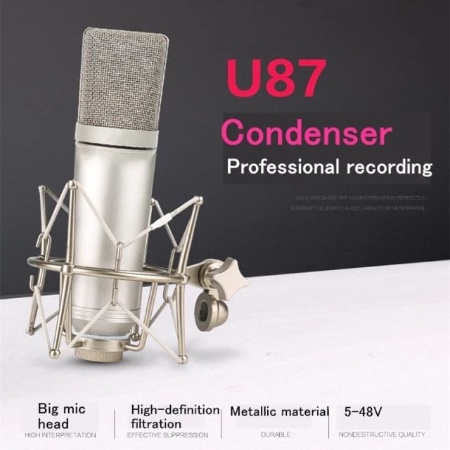 Tiktok DJ High-end Condenser Microphone Professional Studio Large Diaphragm Microphone For Vocal Recording PC Podcast Gaming