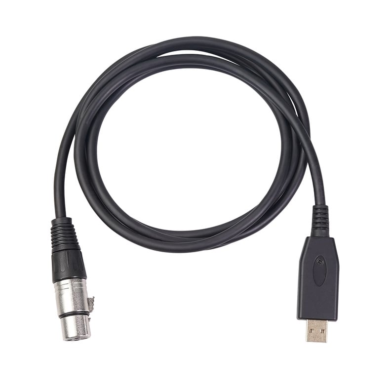 USB to XLR Female Microphone Audio Connection Cable - USB to XLR Female Recording Line 3M Black