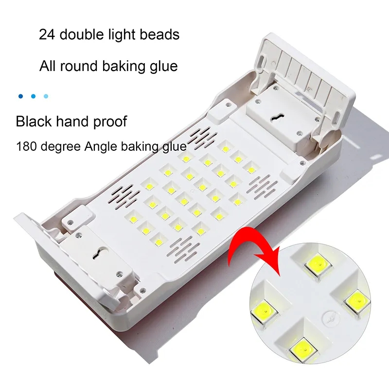 Hand Pillow Nail Dryer UV/LED Light Digital Display Foldable Timer Quick Drying Manicure Phototherapy Lamp Nail Tools
