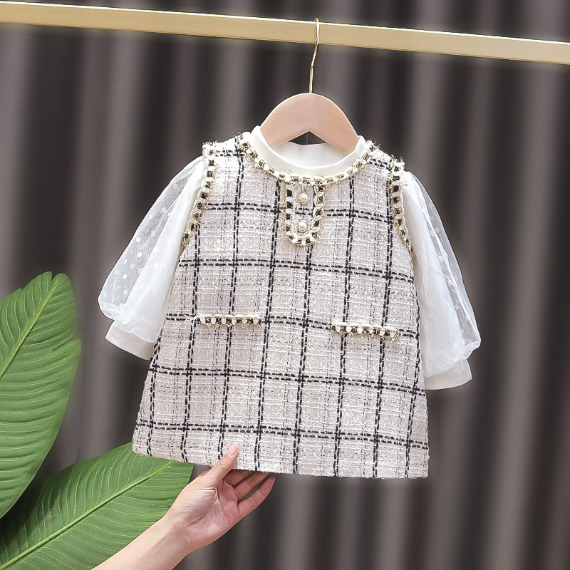 Girls' skirt Spring and Autumn style small fragrance style skirt girls' baby children 1 year old girls' dress