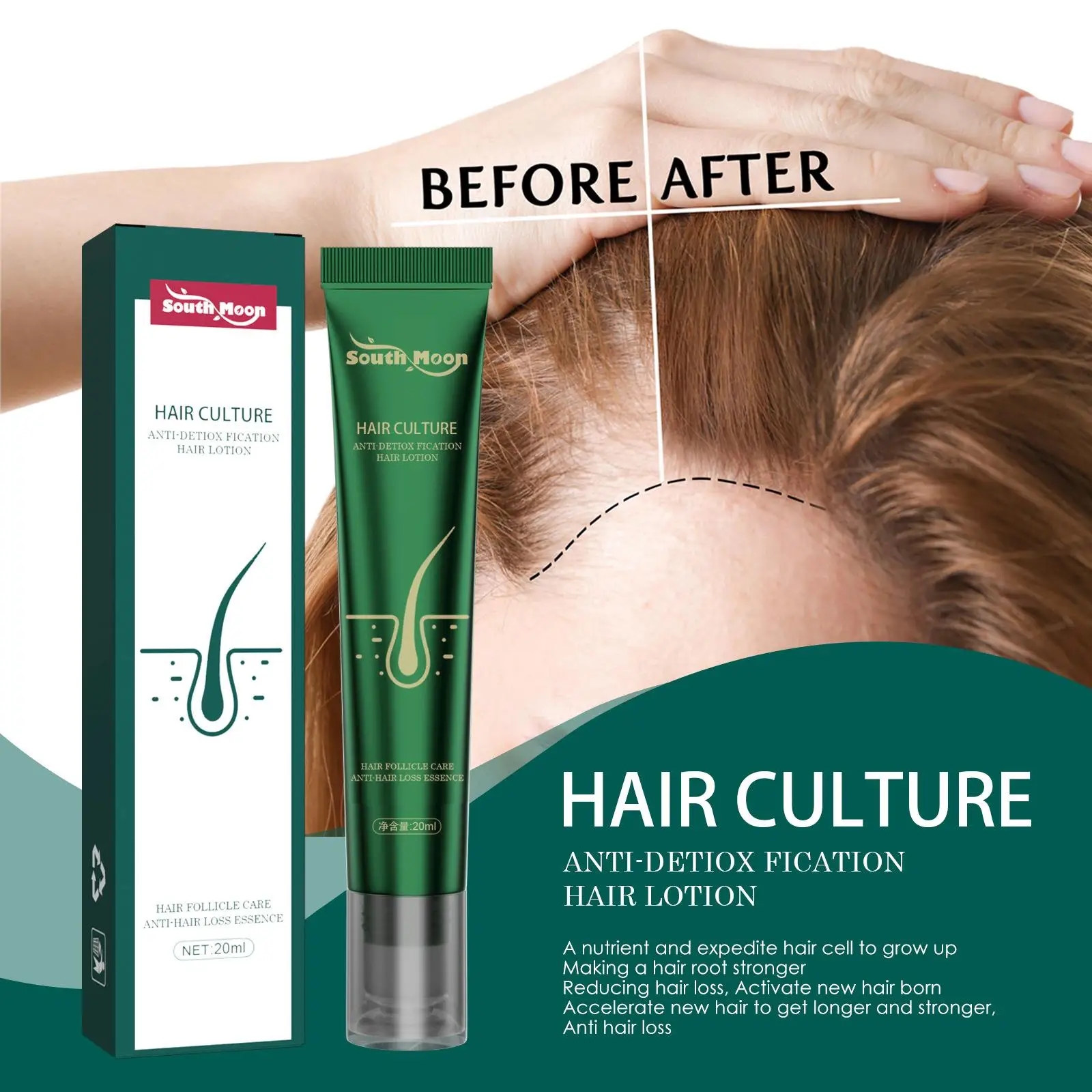 1PC Biotin Fast Oil Hair Regrowth Serum Hair Thinning Treatment Liquid Anti-Hair Loss For Women & Men