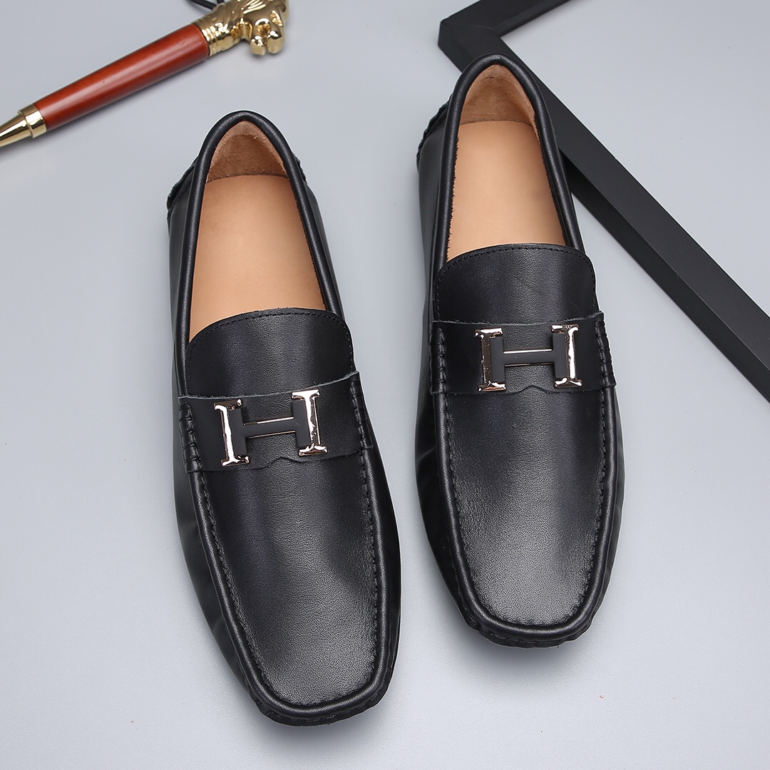 Hermes casual shoes Peas shoes Non-slip soft-soled shoes Low-top loafers Driving shoes One-legged lazy shoes Size: 38-44