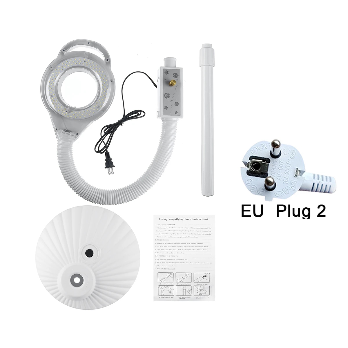 LED Magnifying Floor Stand Lamp Cold And Warm Ligth Magnifier Glass Len Facial Light For Beauty Salon Nail Tattoo