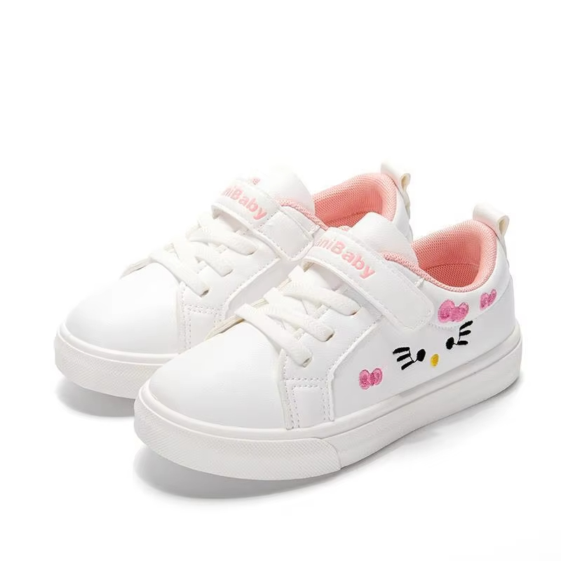 Kids White Sneakers Fall Slip Resistant Durable Spring Autumn Shoes for Girls 4-16 Years Old Fashion Casual Sports Shoes