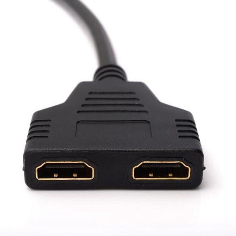 2 Dual Port Y Splitter 1080 V1.4 Male To Double Female Adapter Cable 1 Input 2 Output HDMI-compatible Converter Connect Aux Cord