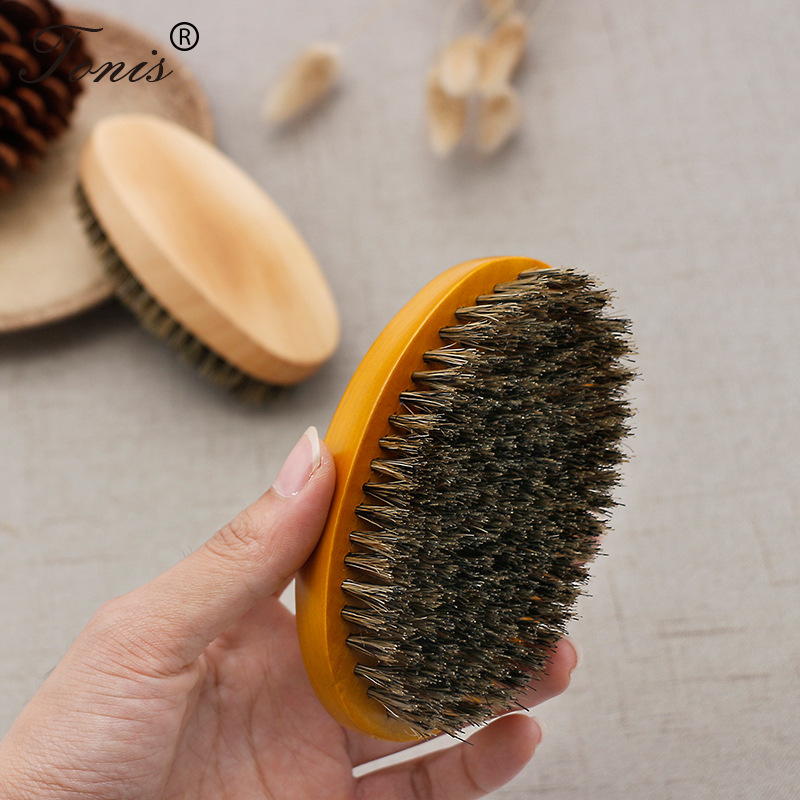 Men's beard brush Vintage Barber Shop bristle and beard tool Lotus bristle comb care and cleaning brush