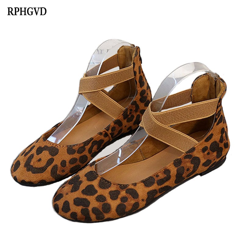 Single SHOES WOEMN Spring & Autumn New Leopard Flat Casual Shoes Women Shoes Large Size Shoes WOMEN