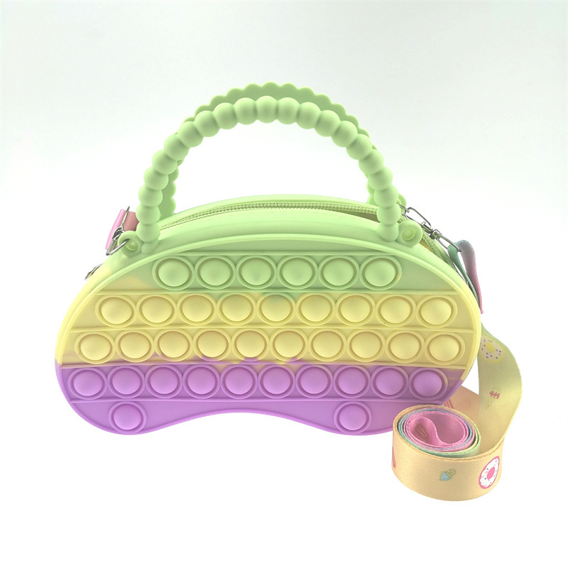 New Antistress Push Pop Bubble Decompression Mango Bags Silicone Crossbody Reliver Autism Handbag Coin Purse